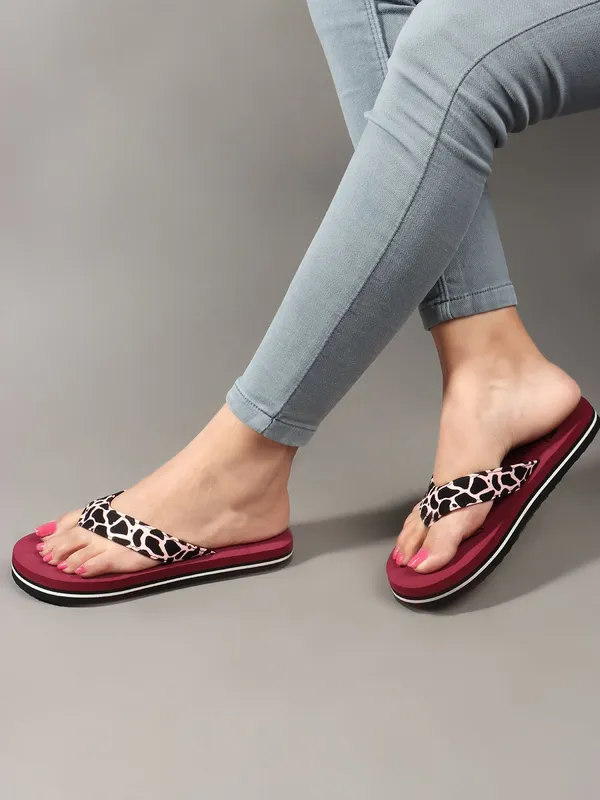Maroon_Suede_Flats_For_Women
