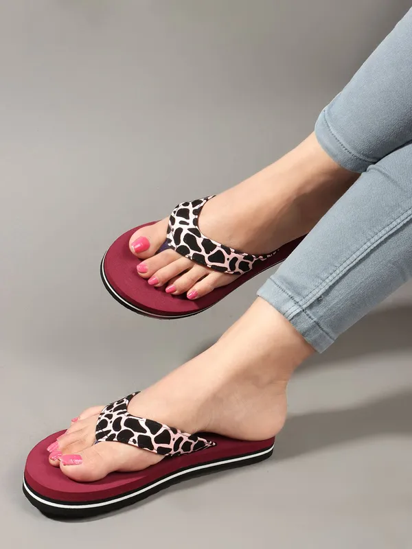 Maroon_Suede_Flats_For_Women