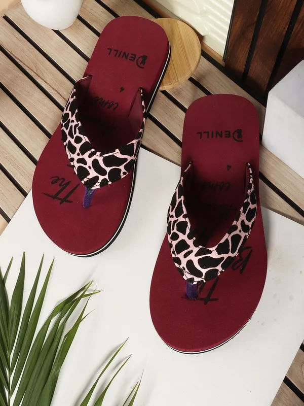 Maroon_Suede_Flats_For_Women