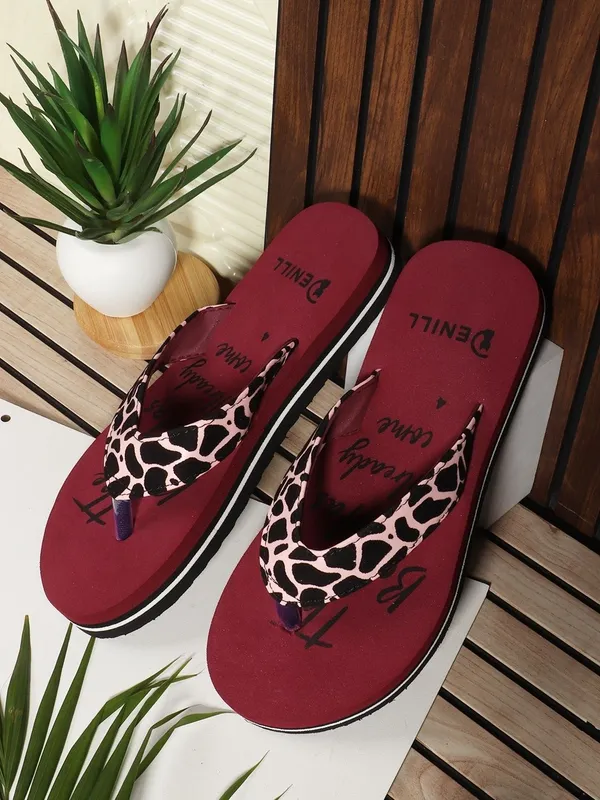 Maroon_Suede_Flats_For_Women
