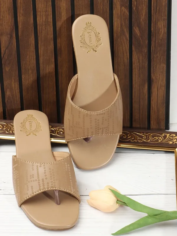 Beige_Synthetic_Flats_For_Women