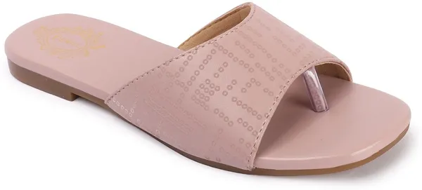 Pink_Synthetic_Flats_For_Women