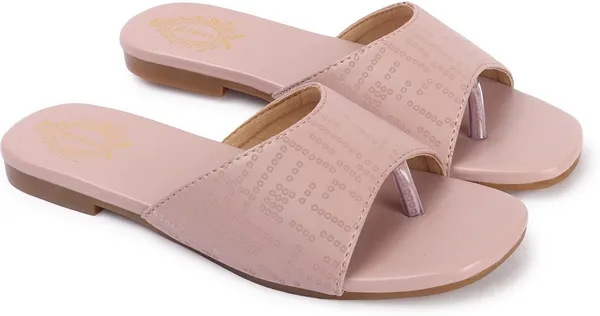 Pink_Synthetic_Flats_For_Women