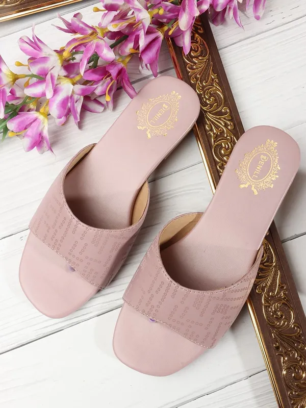 Pink_Synthetic_Flats_For_Women