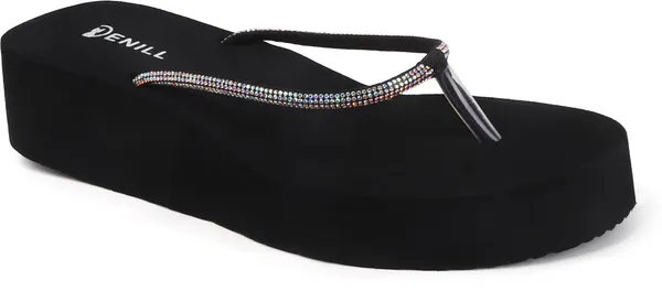 Black_And_Silver_Synthetic_Flats_For_Women