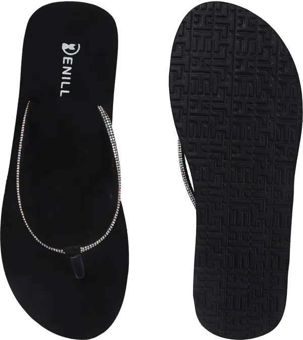 Black_And_Silver_Synthetic_Flats_For_Women