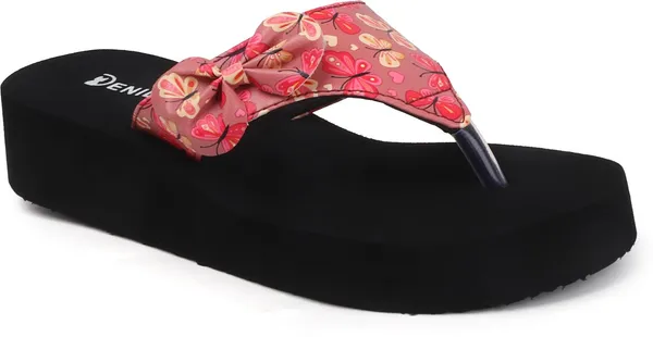 Pink_And_Black_Synthetic_Flats_For_Women