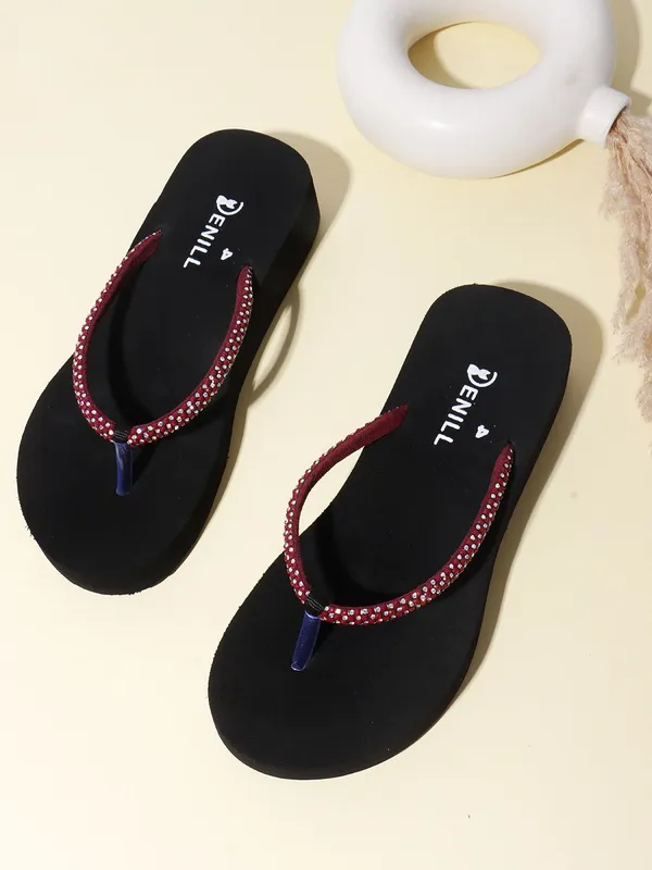 Maroon_Suede_Flats_For_Women