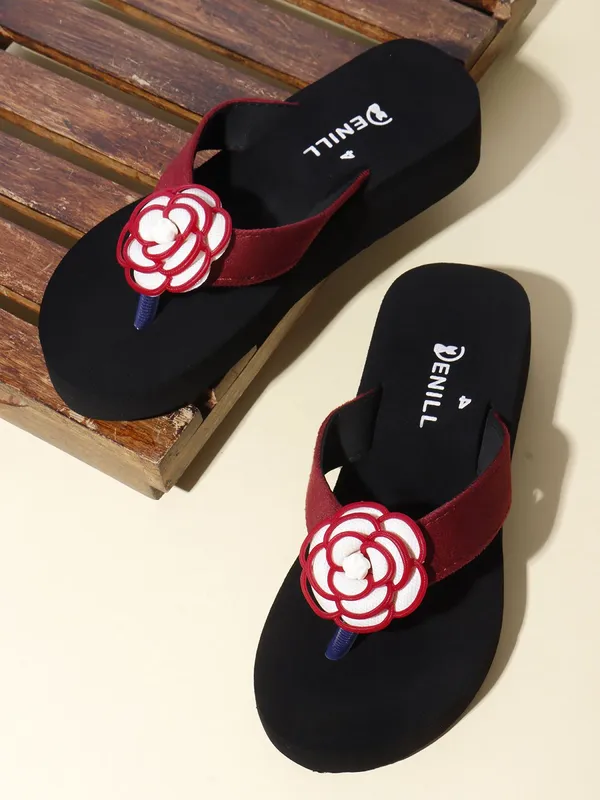 Maroon_Suede_Flats_For_Women