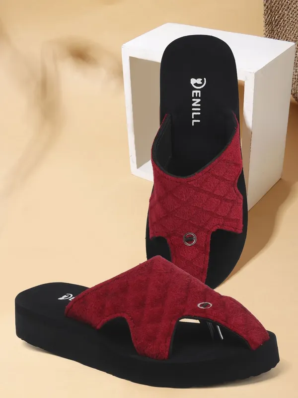 Maroon_Suede_Flats_For_Women