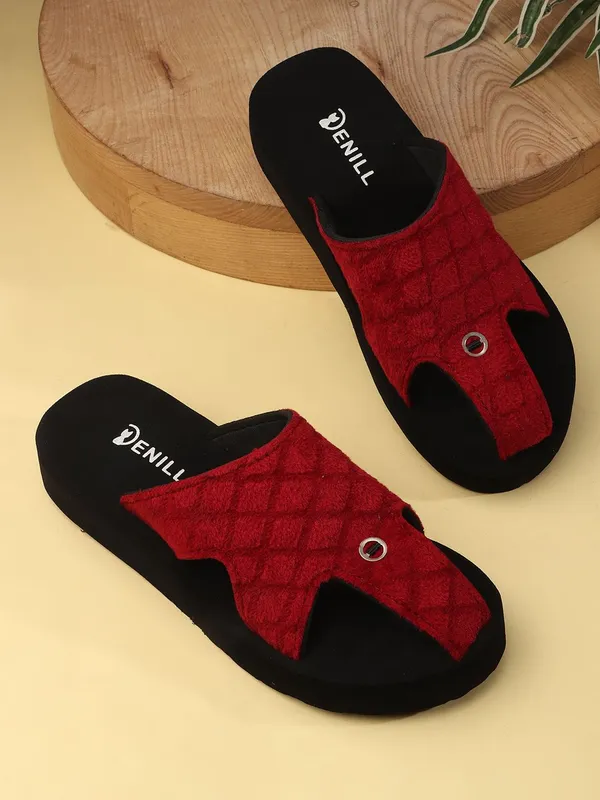 Maroon_Suede_Flats_For_Women