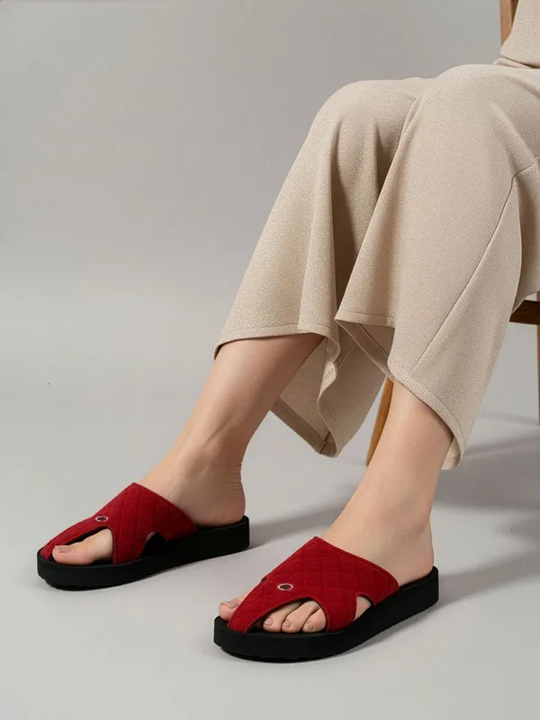 Maroon_Suede_Flats_For_Women
