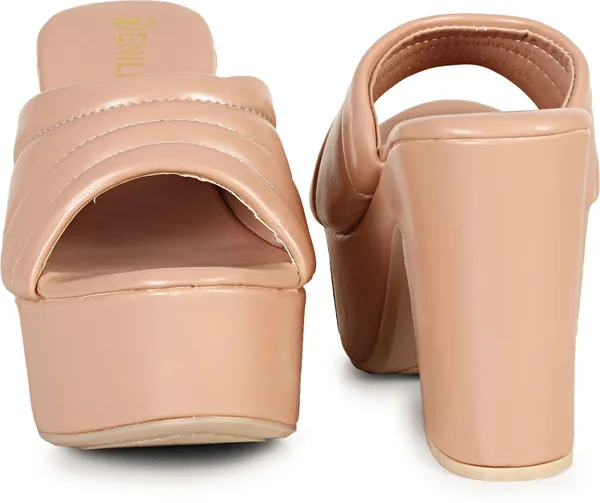 Pink_Synthetic_Leather_Heels_For_Women