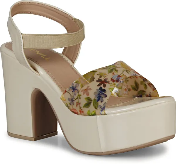 Beige_Synthetic_Leather_Heels_For_Women
