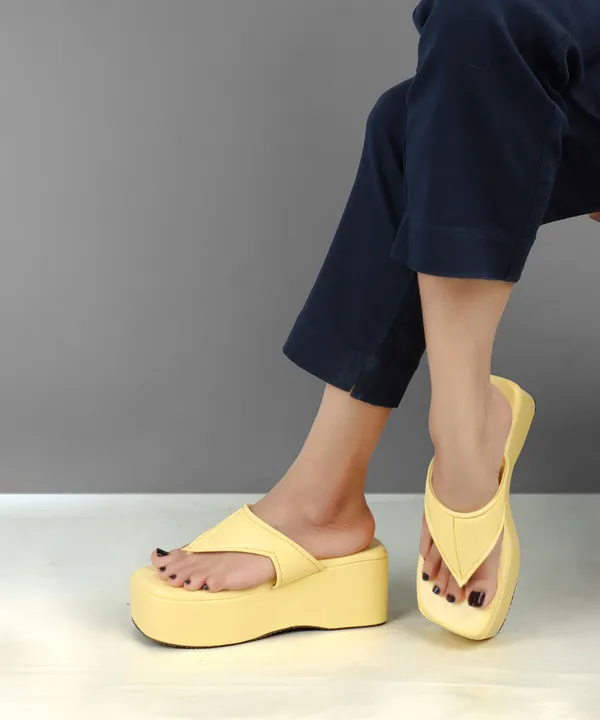 Yellow_Synthetic_Heels_For_Women