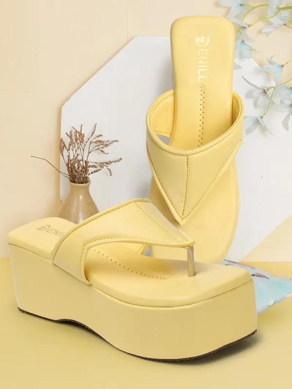Yellow_Synthetic_Heels_For_Women