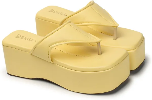 Yellow_Synthetic_Heels_For_Women