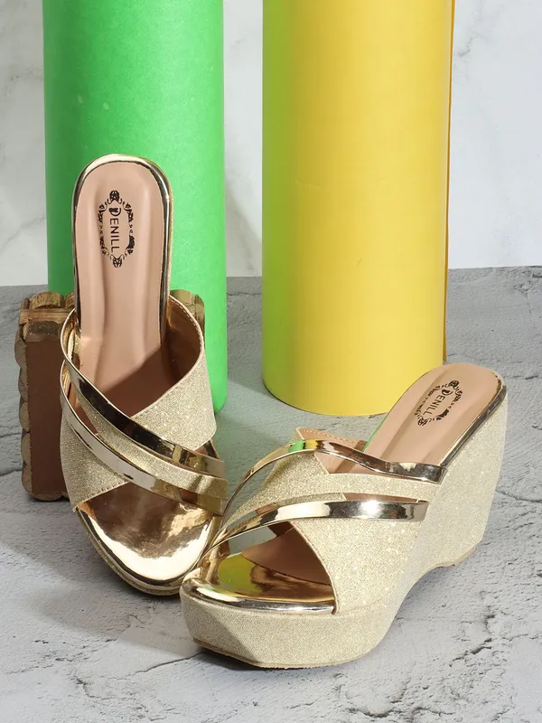 Gold_Synthetic_Heels_For_Women