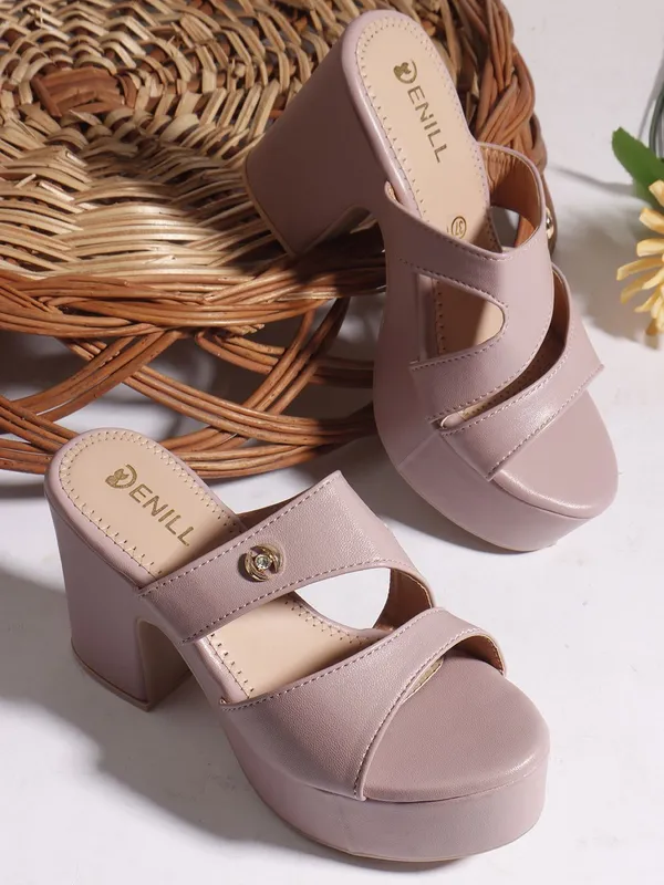 Purple_Synthetic_Leather_Heels_For_Women