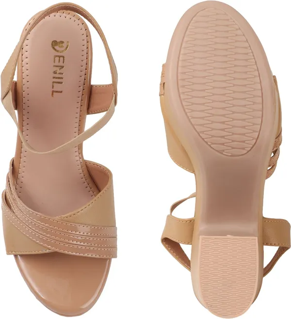 Beige_Synthetic_Leather_Heels_For_Women