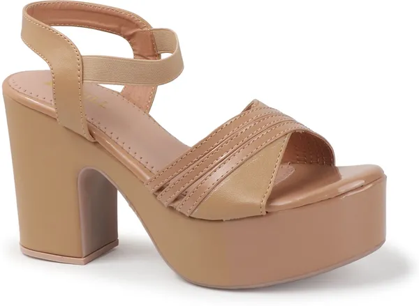 Beige_Synthetic_Leather_Heels_For_Women