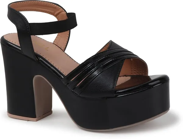 Black_Synthetic_Leather_Heels_For_Women