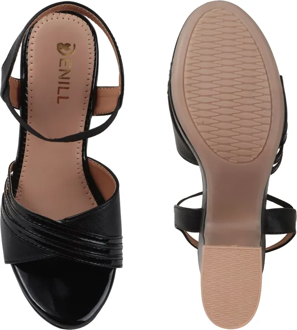Black_Synthetic_Leather_Heels_For_Women