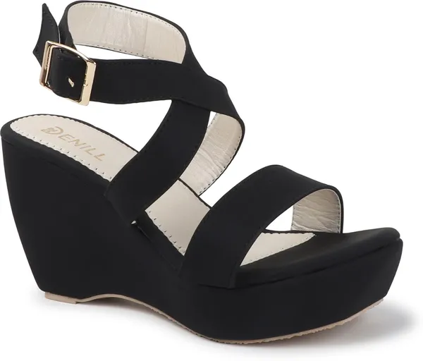 Black_Synthetic_Leather_Heels_For_Women