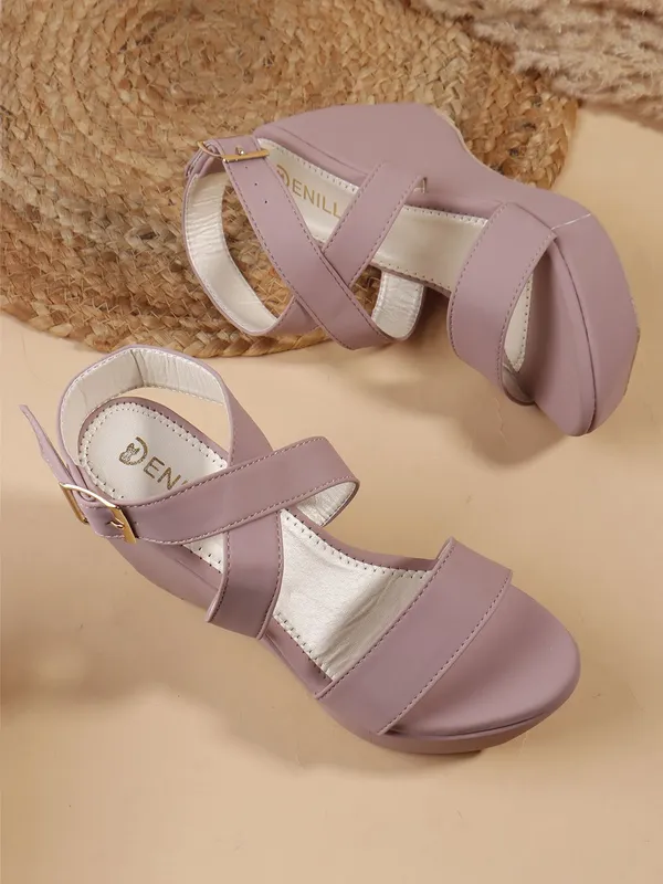 Purple_Synthetic_Leather_Heels_For_Women