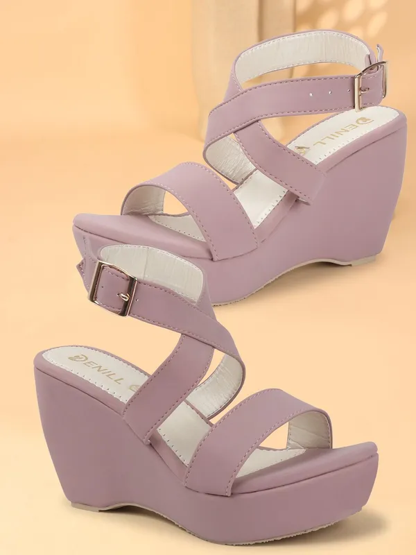 Purple_Synthetic_Leather_Heels_For_Women