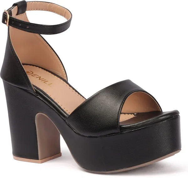Black_Synthetic_Leather_Heels_For_Women
