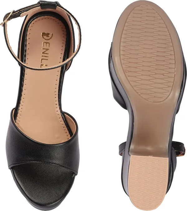 Black_Synthetic_Leather_Heels_For_Women