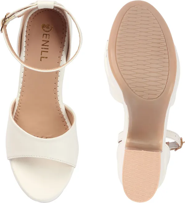 White_Synthetic_Leather_Heels_For_Women