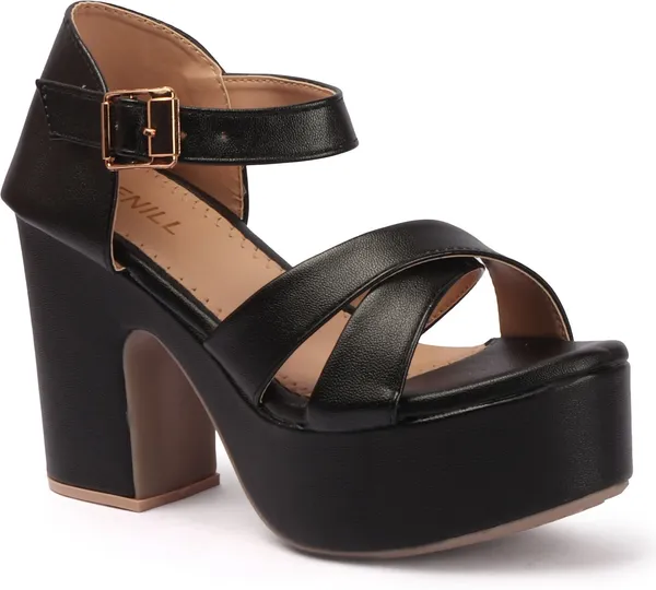 Black_Synthetic_Leather_Heels_For_Women