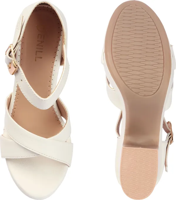 White_Synthetic_Leather_Heels_For_Women