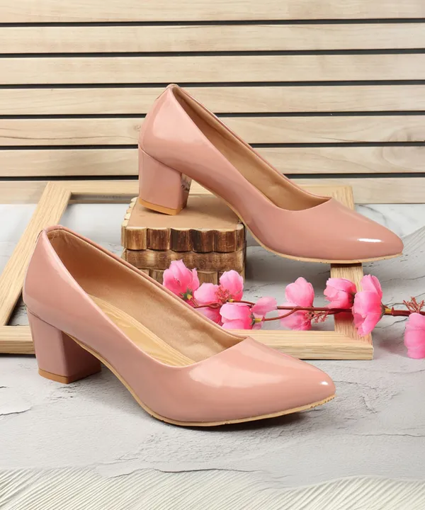 Peach_Patent_Leather_Heels_For_Women