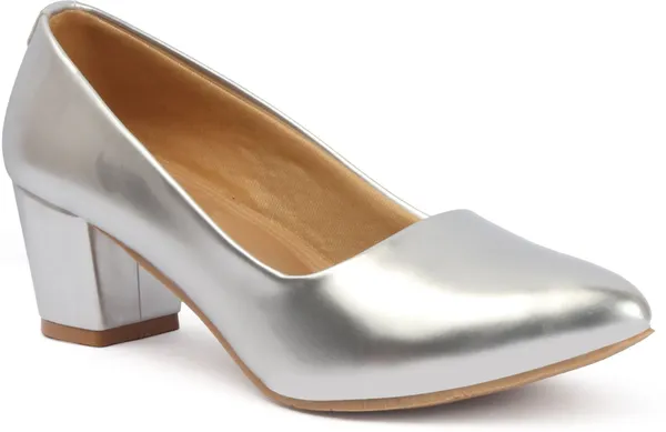 Silver_Synthetic_Leather_Heels_For_Women