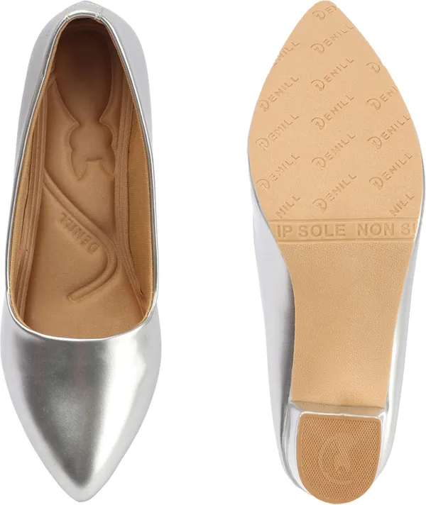 Silver_Synthetic_Leather_Heels_For_Women