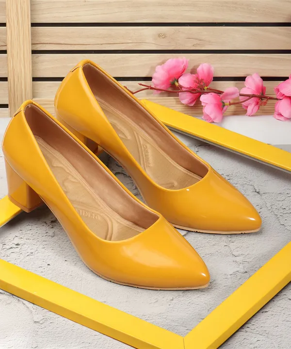 Yellow_Patent_Leather_Heels_For_Women