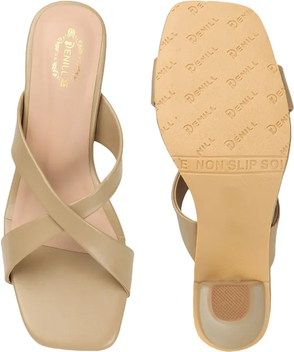 Beige_Synthetic_Leather_Heels_For_Women