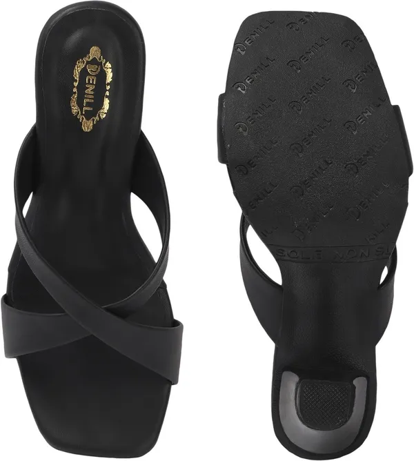 Black_Synthetic_Leather_Heels_For_Women