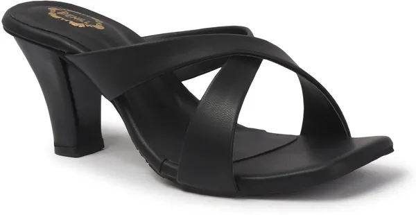 Black_Synthetic_Leather_Heels_For_Women