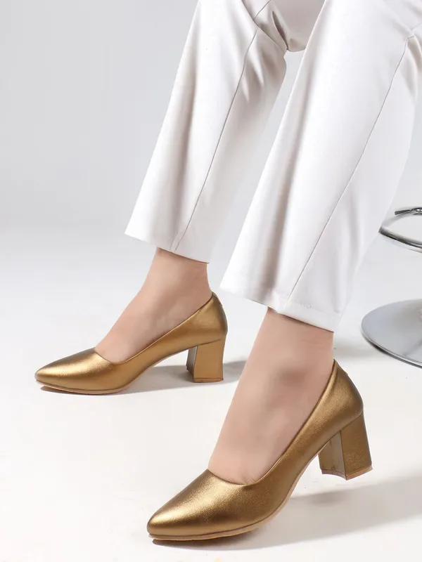 Copper_Synthetic_Leather_Heels_For_Women