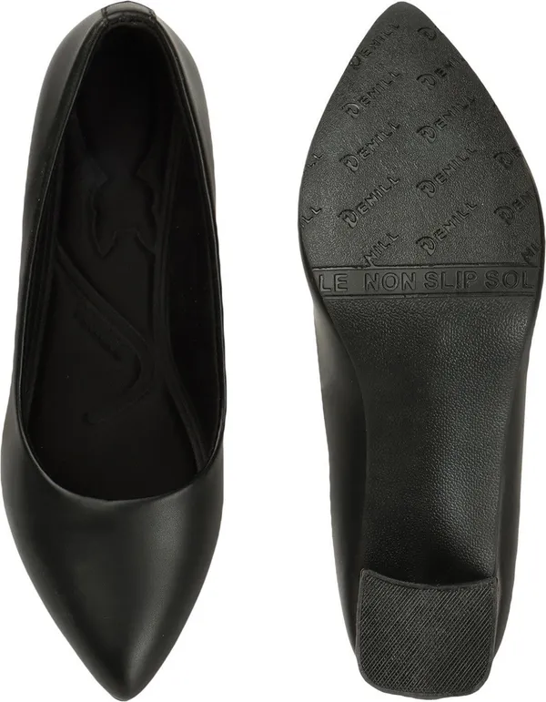 Black_Synthetic_Leather_Heels_For_Women