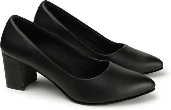 Black_Synthetic_Leather_Heels_For_Women