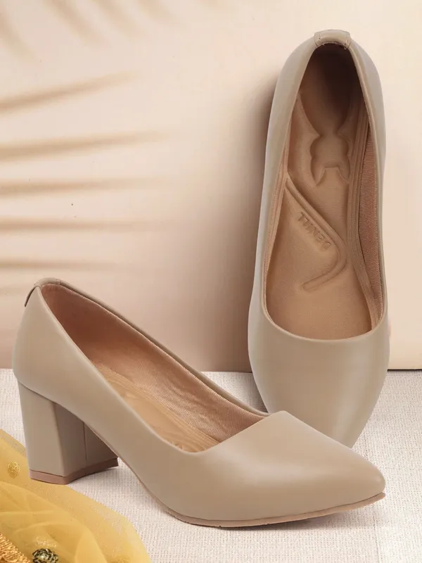 Beige_Synthetic_Leather_Heels_For_Women
