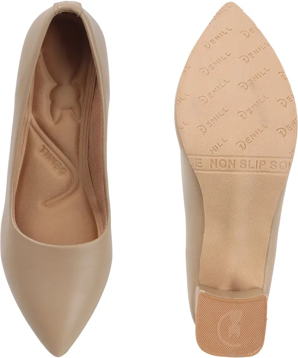 Beige_Synthetic_Leather_Heels_For_Women