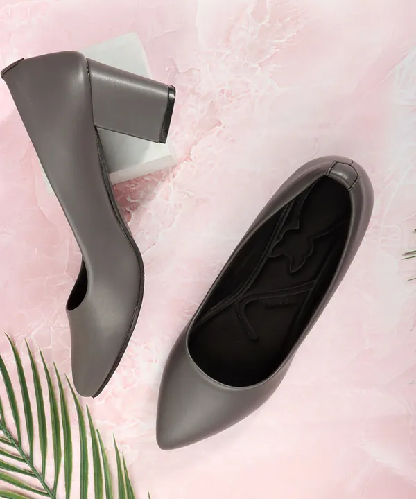 Grey_Synthetic_Leather_Heels_For_Women