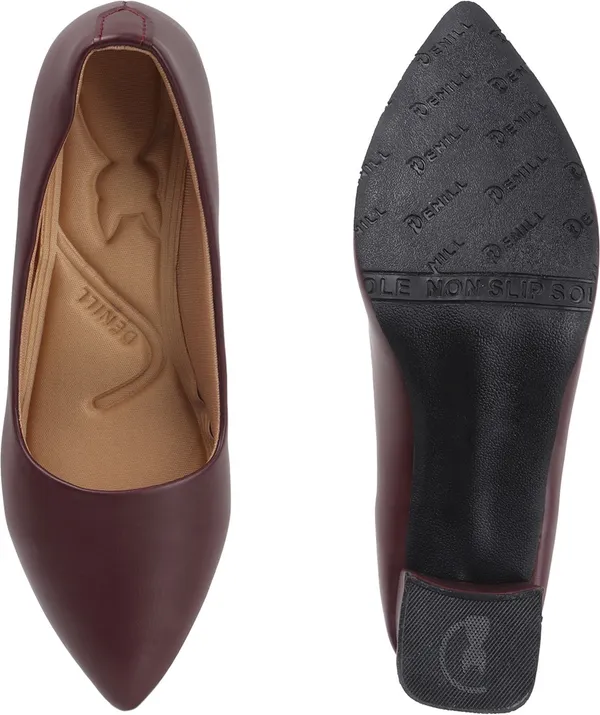 Maroon_Synthetic_Leather_Heels_For_Women
