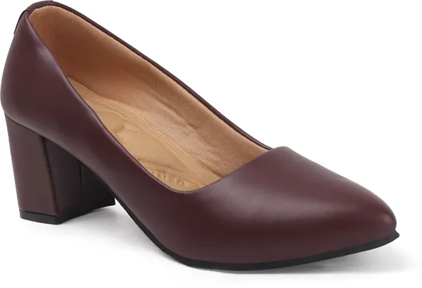 Maroon_Synthetic_Leather_Heels_For_Women